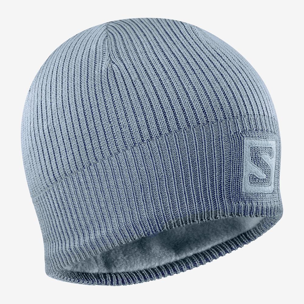 Salomon Singapore Mens Hats - LOGO Blue | 56107-KSQO